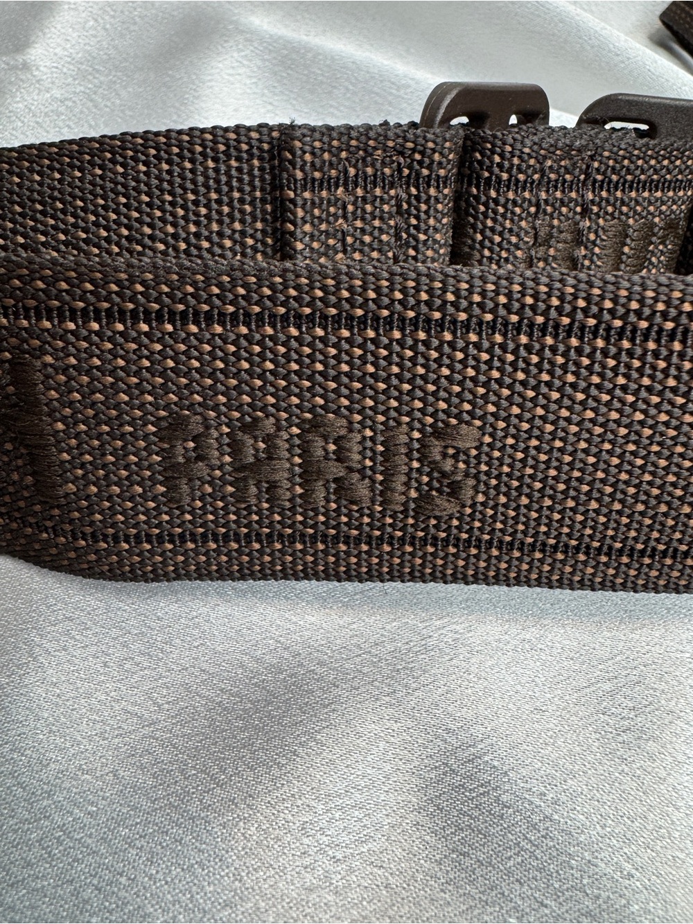 Louis Vuitton Stamped Brown Canvas Bag Strap with Tan Leather & Gold Hardware - Picture 3 of 16